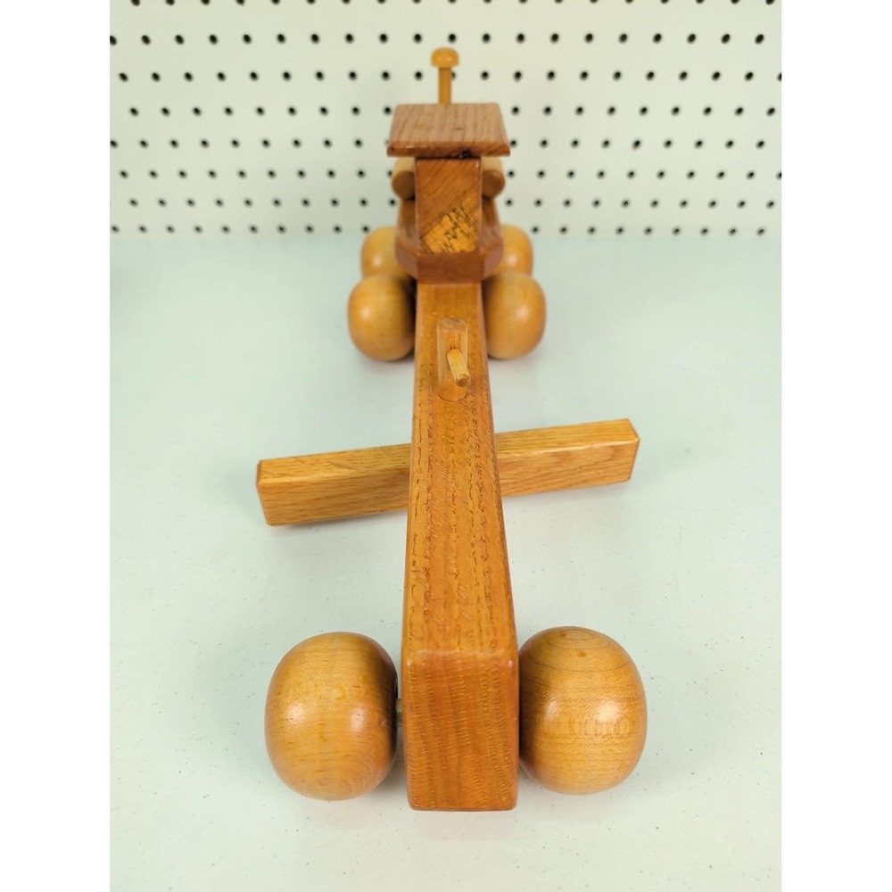 Vintage Handmade Wooden Toy Motor Grader Adjustable Blade - Picture 2 of 10